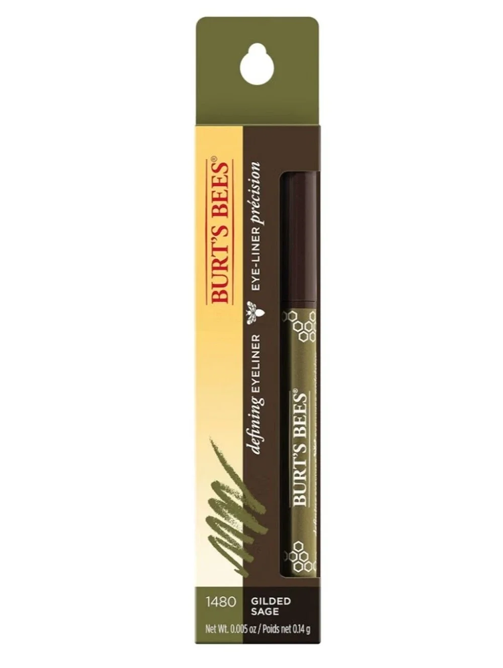 *SET OF 2*Burt's Bees Defining Retractable Gel-Like Eyeliner GILDED SAGE 1480